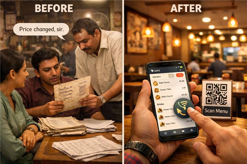 Old Paper Menu vs Digital Menu